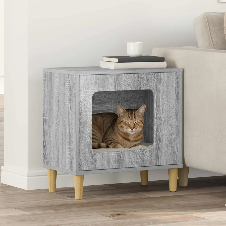 Maison pour chat Gris Sonoma 51 x 30 x 52 cm Bois d'ingénierie