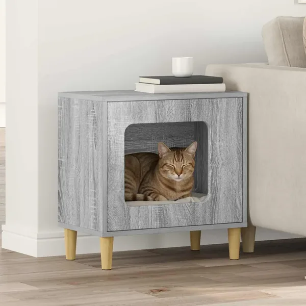 Maison pour chat Gris Sonoma 51 x 30 x 52 cm Bois d'ingénierie