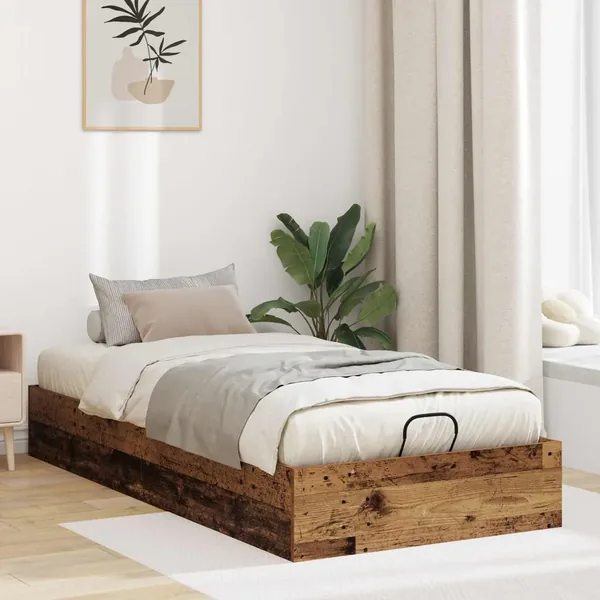 Cadre de lit ottoman Bois ancien 203 x 100 x 25 cm