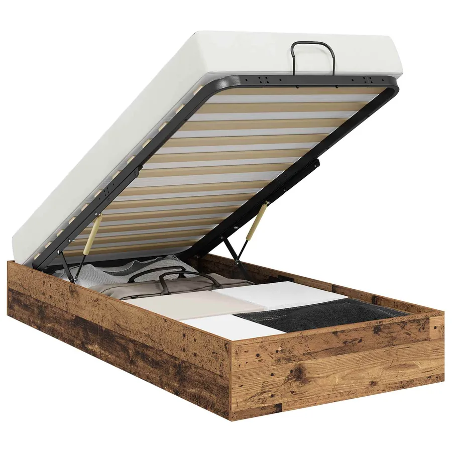 Cadre de lit ottoman Bois ancien 203 x 100 x 25 cm - 2