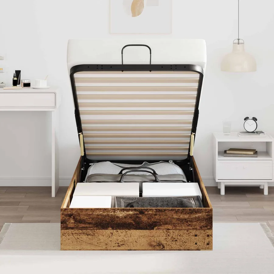 Cadre de lit ottoman Bois ancien 203 x 100 x 25 cm - 4