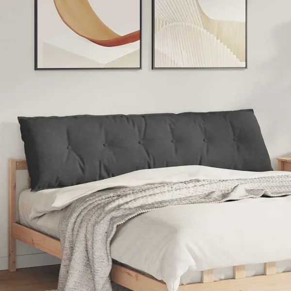 Coussin de Dos Gris foncé 180 x 50 cm Tissu en velours côtelé