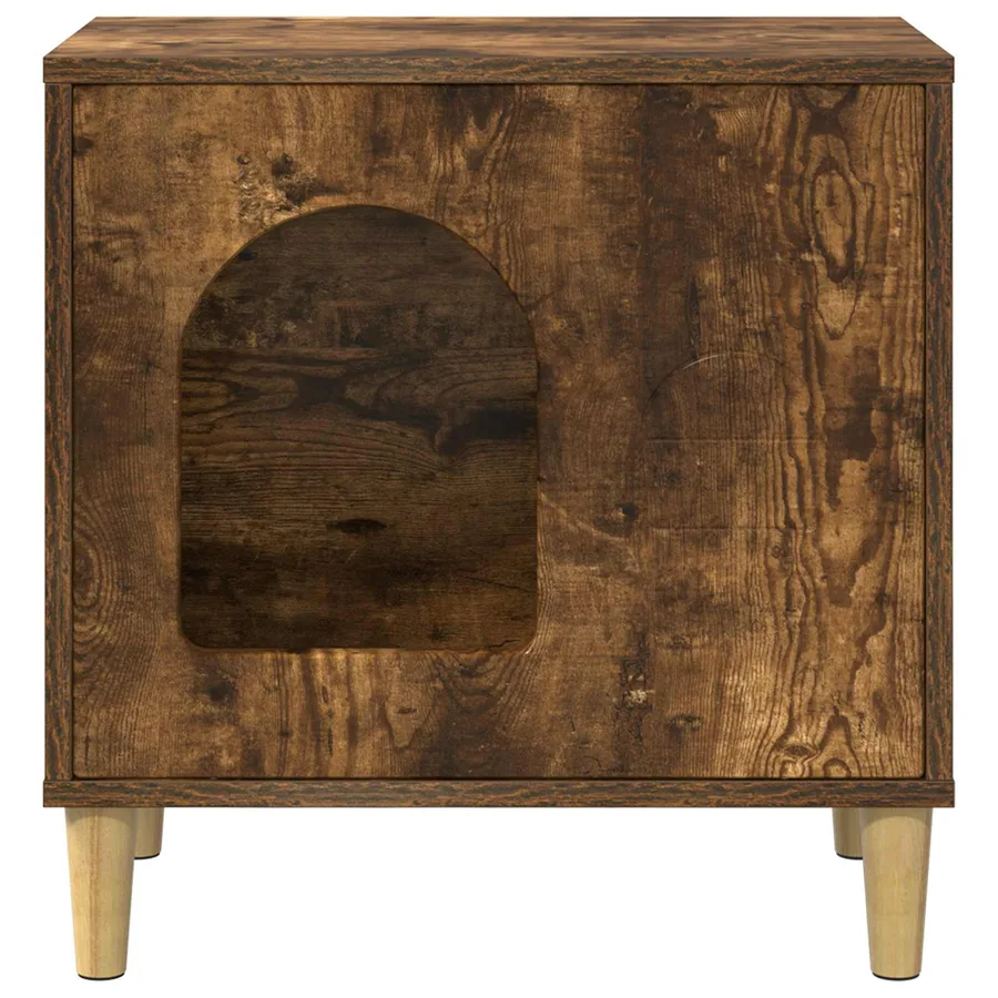 Maison pour chat Chêne fumé 51 x 30 x 52 cm Bois d'ingénierie - 5