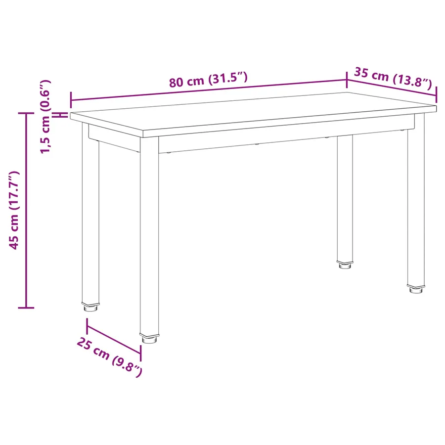 banc Gris Sonoma 80 x 35 x 45 cm Bois d'ingénierie - 10