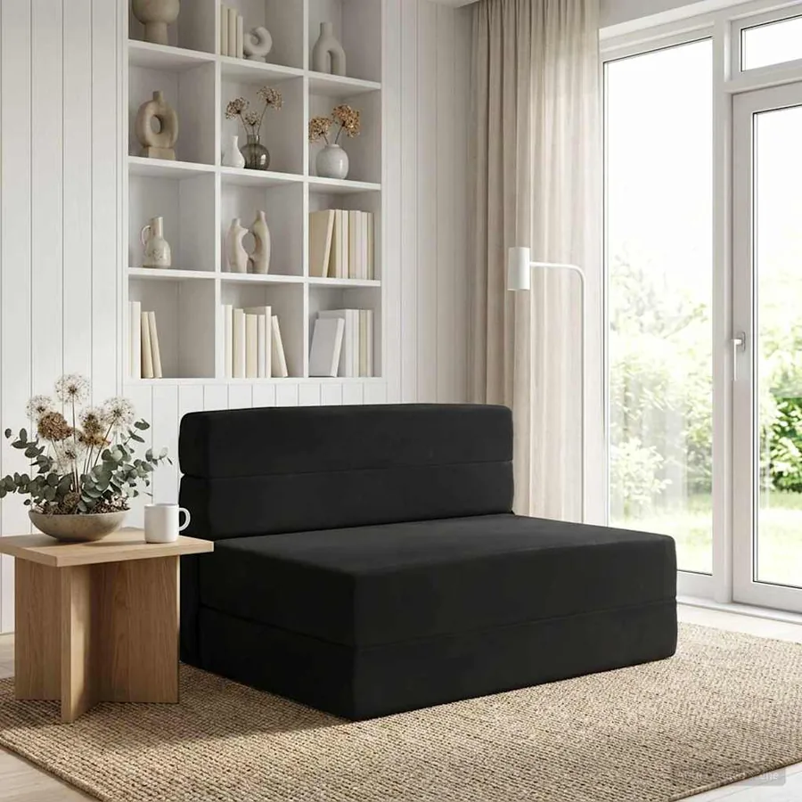 Canapé-lit pliable Noir 70 x 72 x 60 cm Tissu