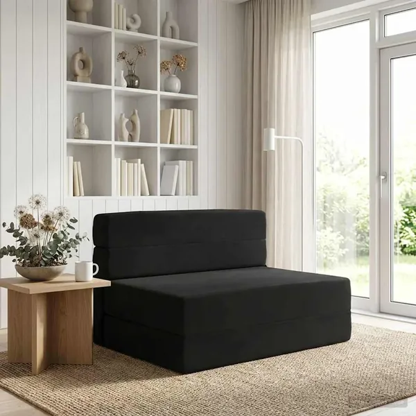 Canapé-lit pliable Noir 70 x 72 x 60 cm Tissu