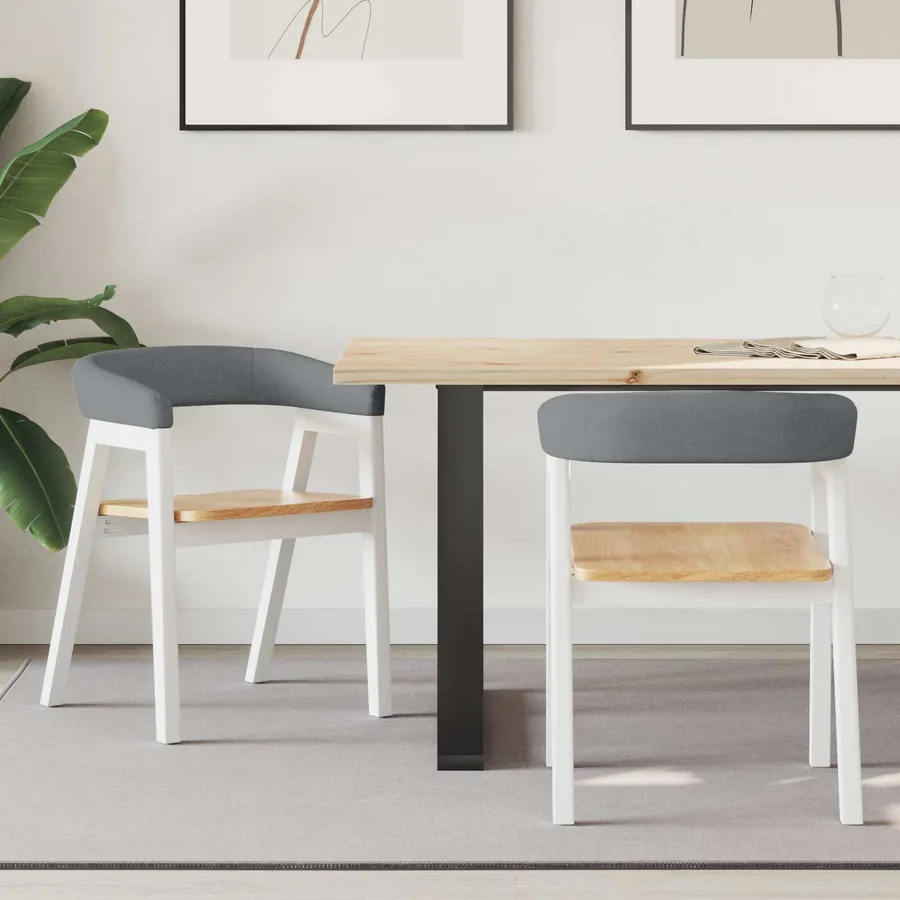 Chaises de salle à manger 2 pcs Blanc 54 x 57 x 73 cm