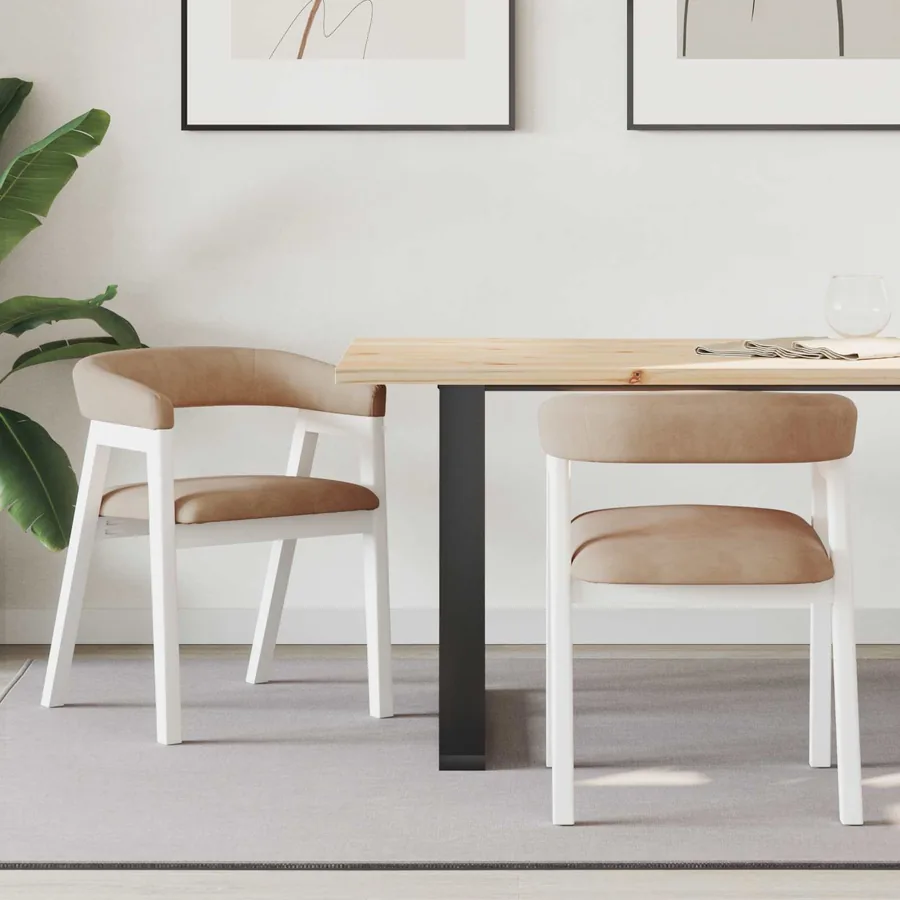 Chaises de salle à manger 2 pcs Blanc 54 x 57 x 73 cm