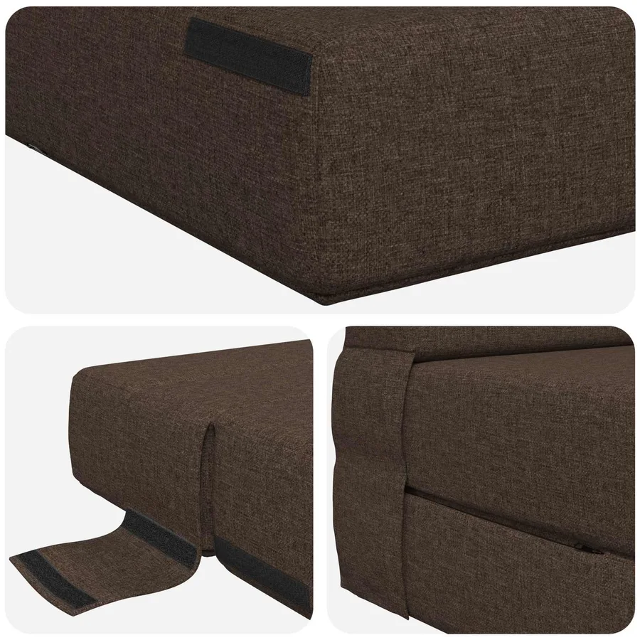 Canapé-lit pliable Taupe 70 x 72 x 60 cm Tissu - 6