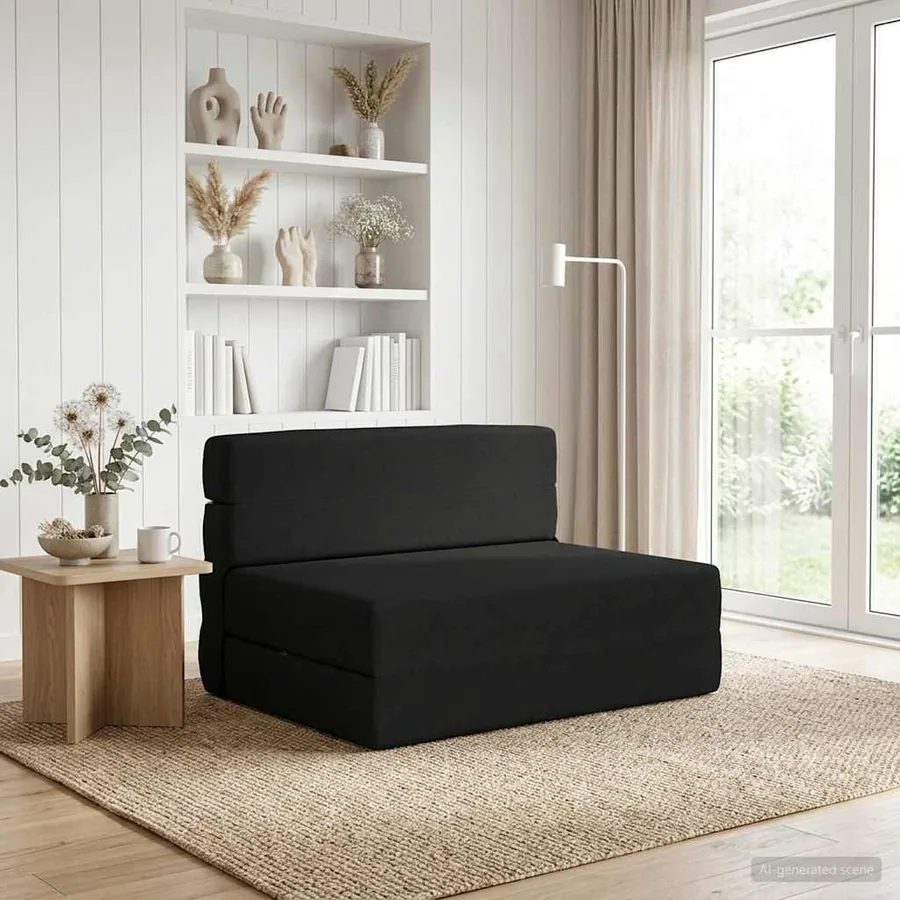 Canapé-lit pliable Noir 70 x 72 x 60 cm Tissu