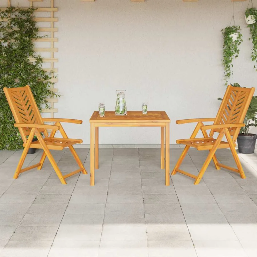 Ensemble de salle à manger pour jardin 3 pc Marron - 4