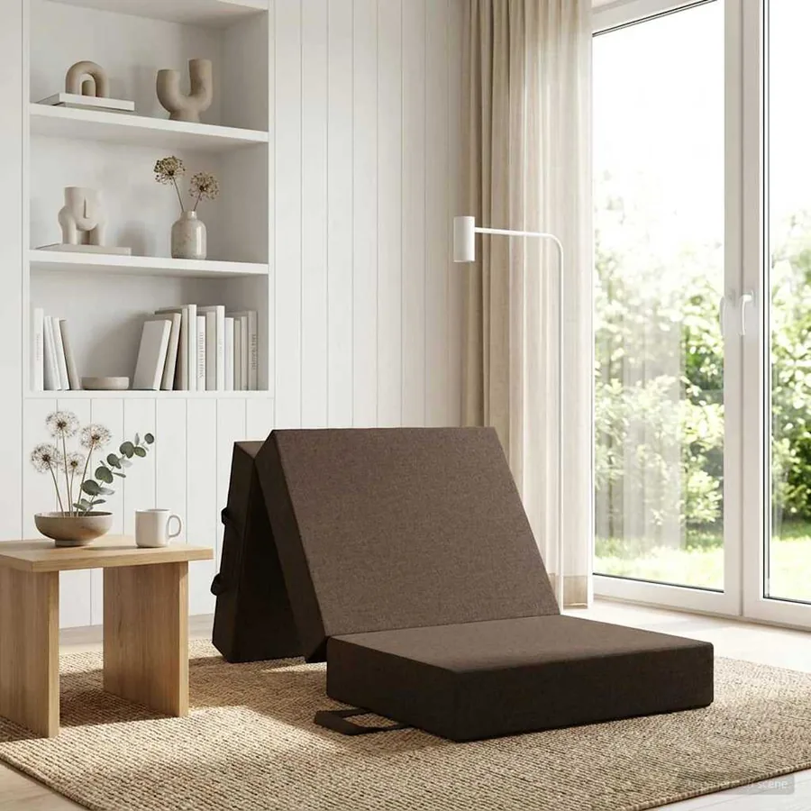 Canapé-lit pliable 75 x 63 x 45 cm Taupe