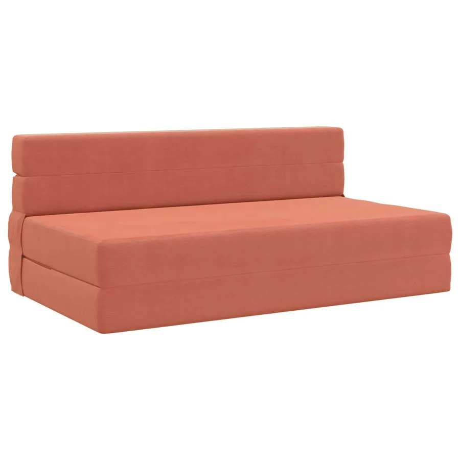 Canapé-lit pliable Rouge orange 152 x 86,5 x 60 cm Tissu - 2