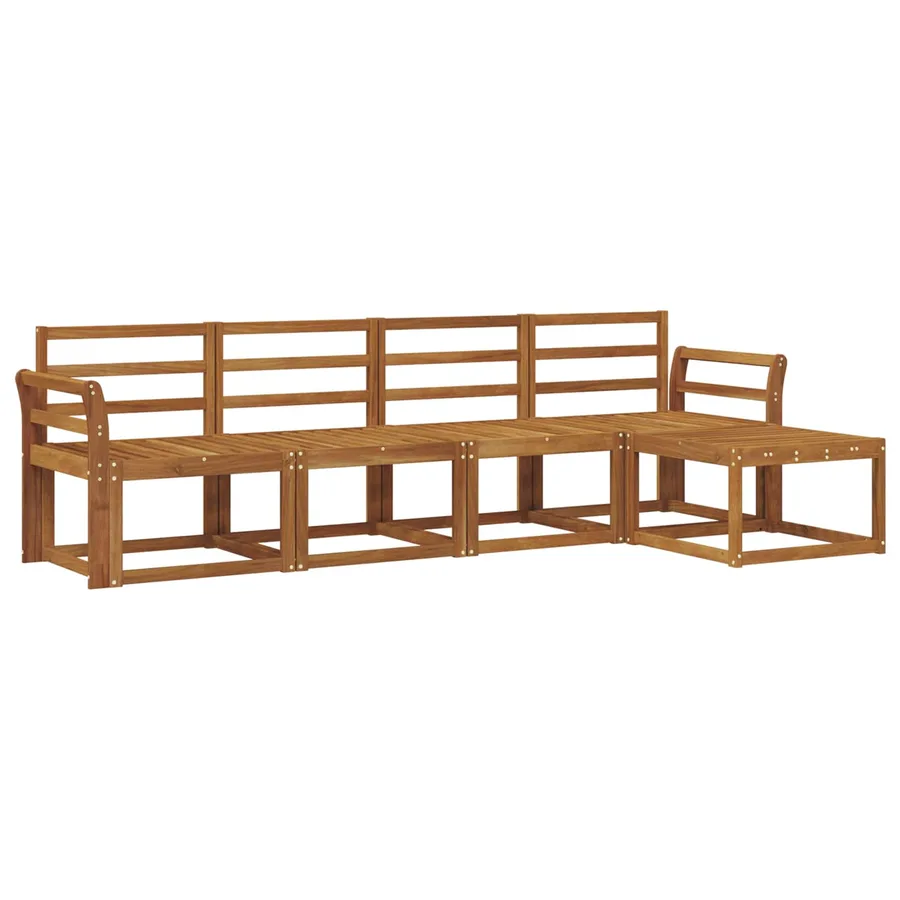 Ensemble de canapés d'extérieur 5 pcs Naturel - 2