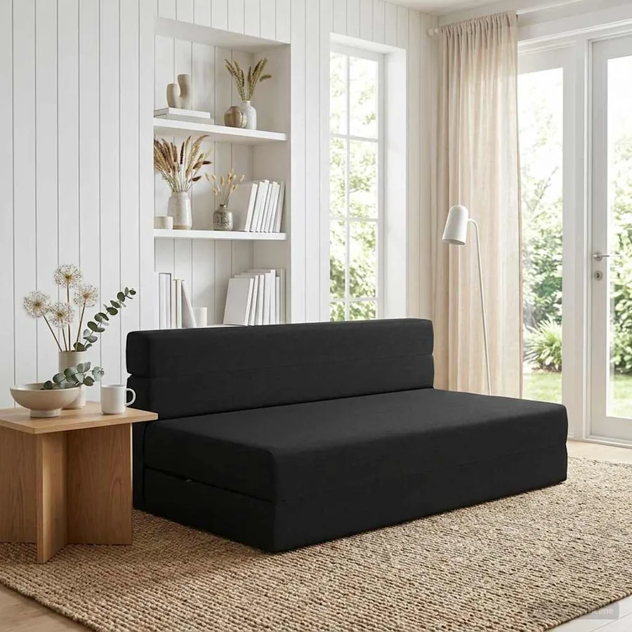 Canapé-lit pliable Noir 152 x 86,5 x 60 cm Tissu