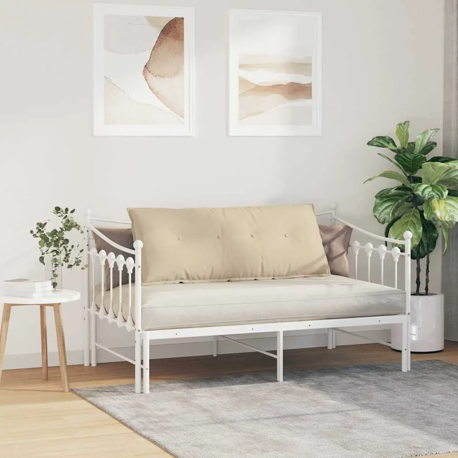 Coussin de Dos Crème 120 x 50 cm Tissu en microfibre - 4