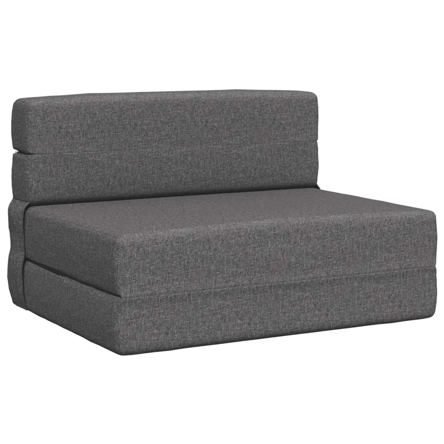 Canapé-lit pliable Gris clair 100 x 80 x 60 cm Tissu - 2