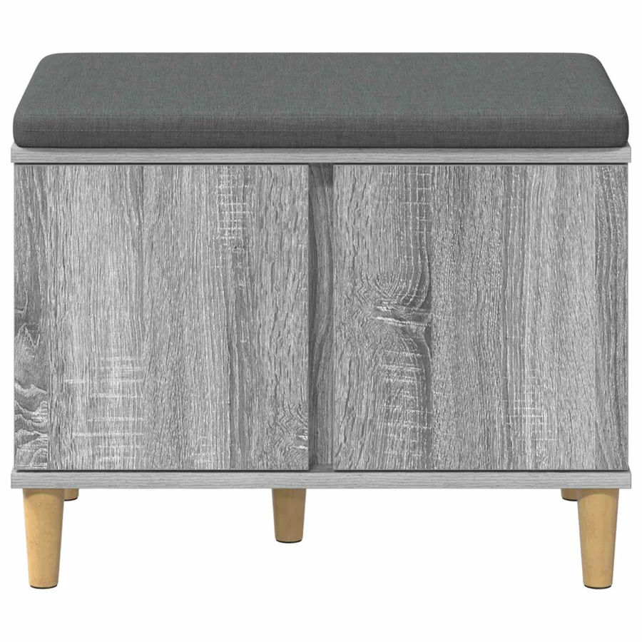 Banc d'entrée avec coussin Gris Sonoma 60 x 38 x 46 cm - 6