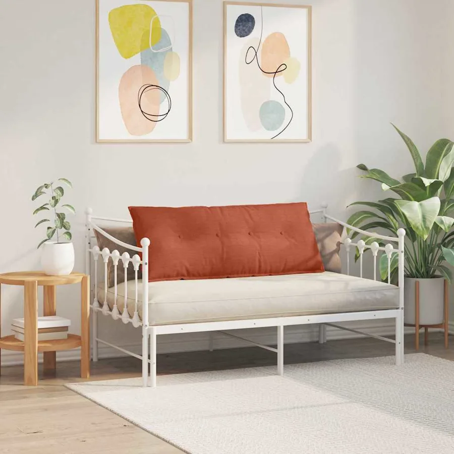 Coussin de Dos Rouge orange 120 x 50 cm Tissu en velours côtelé - 4