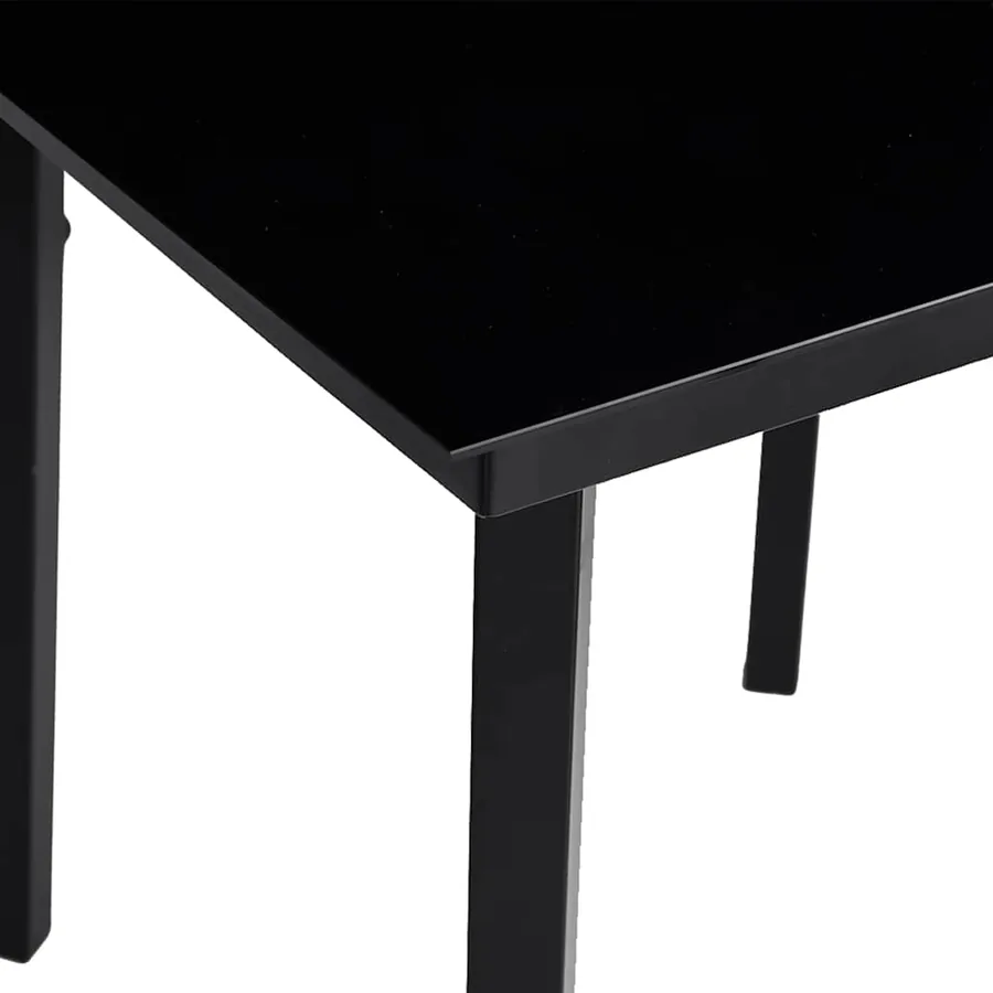 Table à dîner de jardin Noir 140x70x74 cm Acier et verre - 8