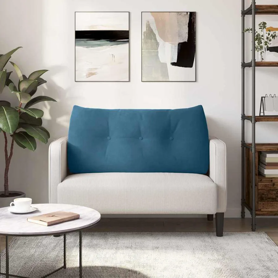 Coussin de Dos Bleu 100 x 24 x 50 cm Velours - 4