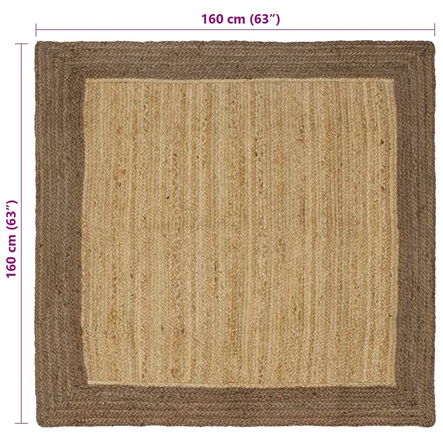 Tapis de surface Gris 160 x 160 cm Jute - 8