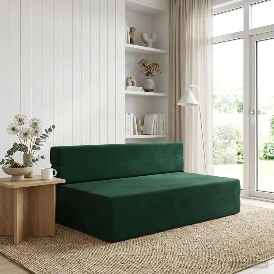 Canapé-lit pliable Vert foncé 152 x 86,5 x 60 cm Tissu