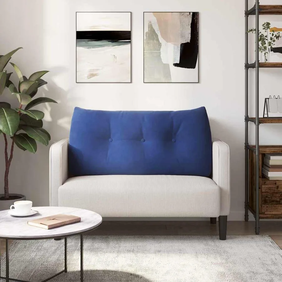 Coussin de Dos Bleu police 100 x 24 x 50 cm Velours - 4