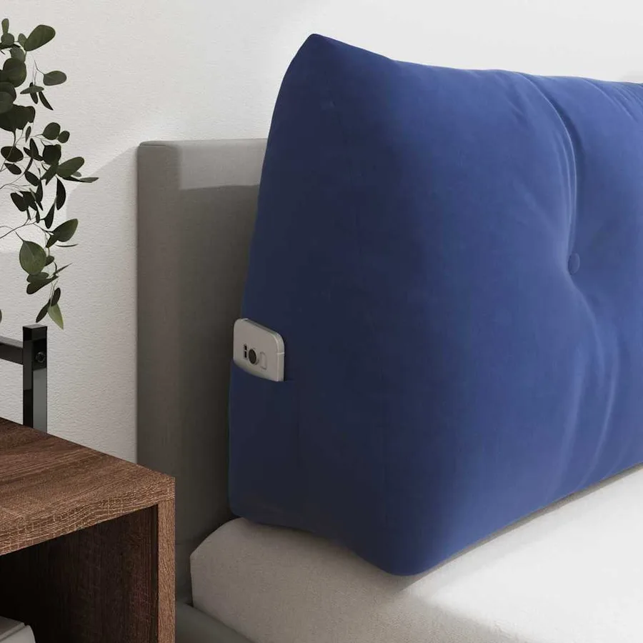 Coussin de Dos Bleu police 100 x 24 x 50 cm Velours - 5