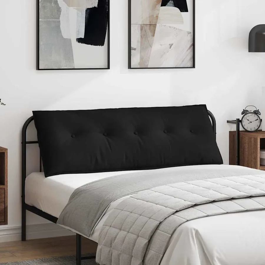 Coussin de Dos Noir 140 x 50 cm Tissu en microfibre