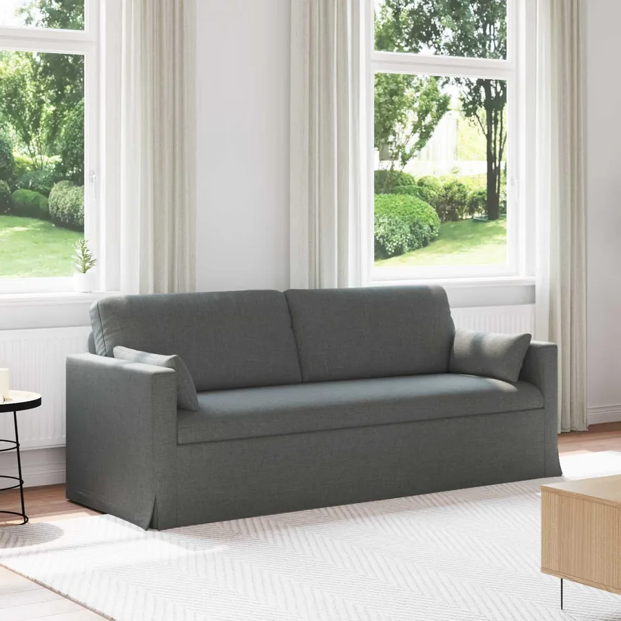 Canapé Gris foncé 198 x 78 x 80 cm tissu