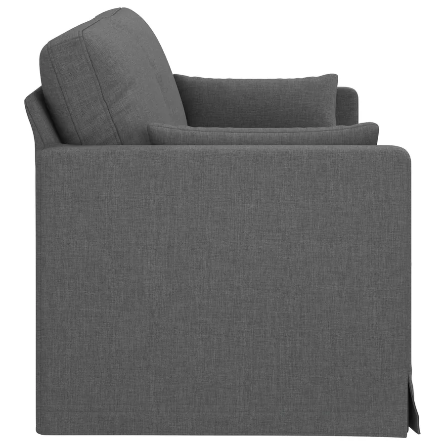 Canapé Gris foncé 198 x 78 x 80 cm tissu - 5