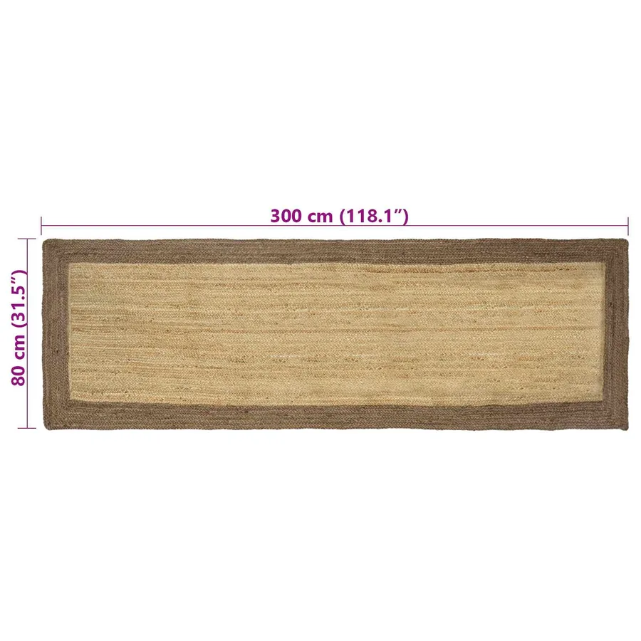 Tapis de surface Gris 80 x 300 cm Jute - 8