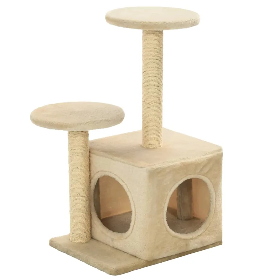 Arbre à chat avec griffoir en sisal 60 cm Beige - 2