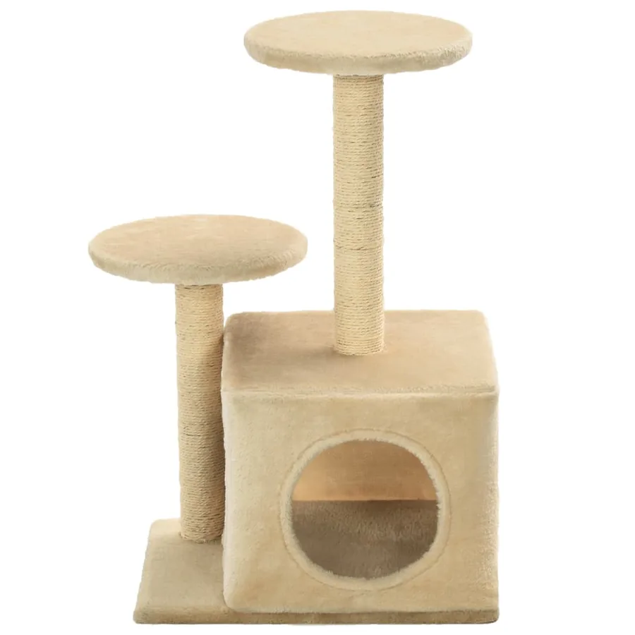 Arbre à chat avec griffoir en sisal 60 cm Beige - 3
