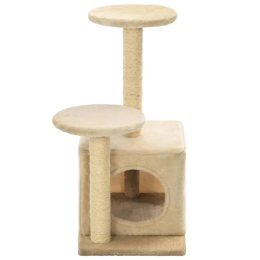 Arbre à chat avec griffoir en sisal 60 cm Beige - 5