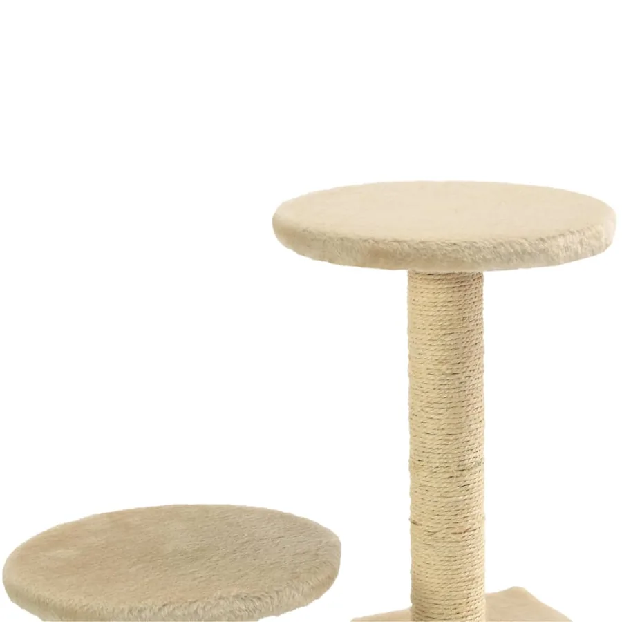 Arbre à chat avec griffoir en sisal 60 cm Beige - 6