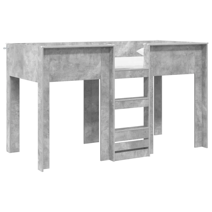 Lit Superposé pour Enfants avec stockage Gris béton 75 x 190 cm - 2