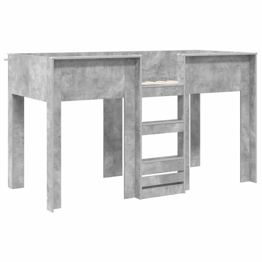 Lit Superposé pour Enfants avec stockage Gris béton 75 x 190 cm - 4