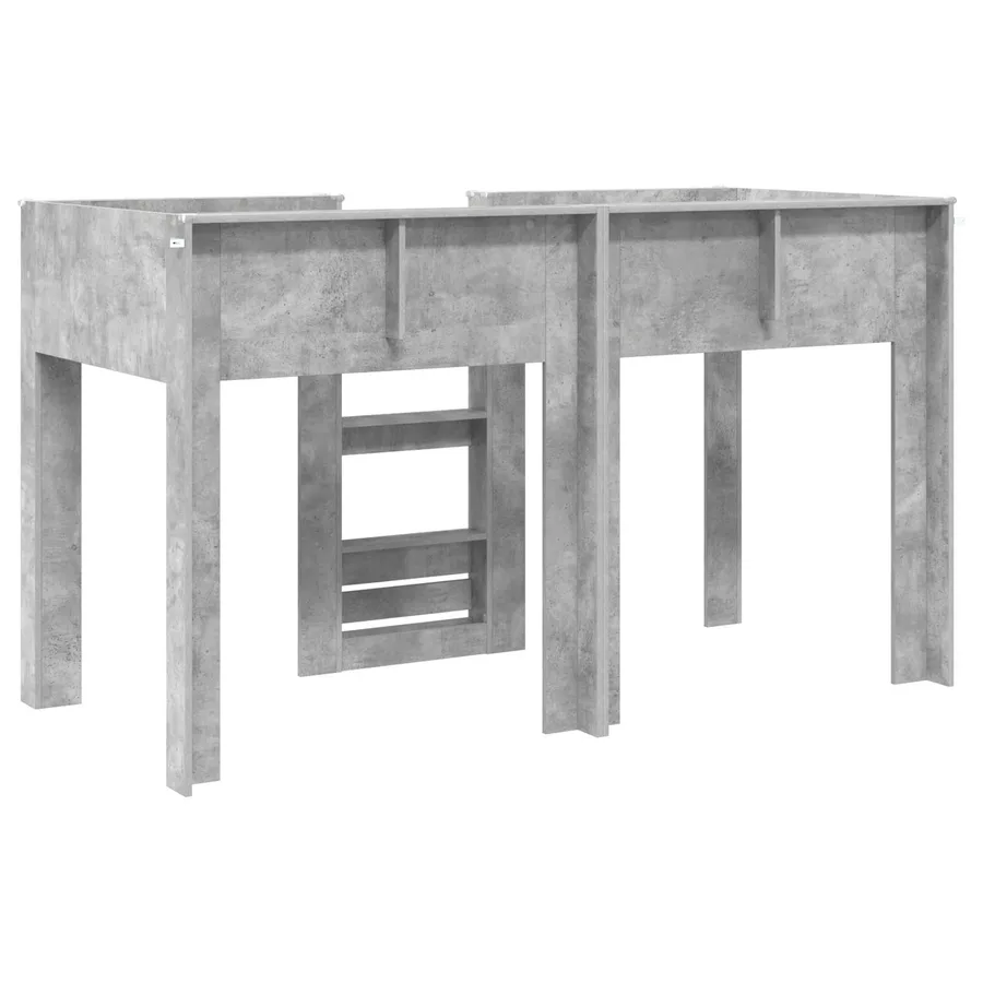 Lit Superposé pour Enfants avec stockage Gris béton 75 x 190 cm - 7