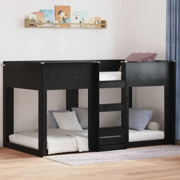 Lit Superposé pour Enfants Chêne noir 75 x 190 cm