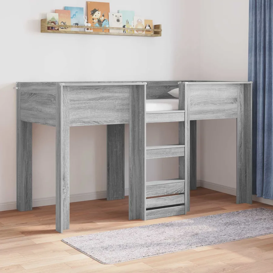 Lit Superposé pour Enfants Gris Sonoma 75 x 190 cm