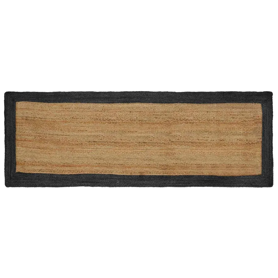 Tapis de surface Gris foncé 80 x 200 cm Jute