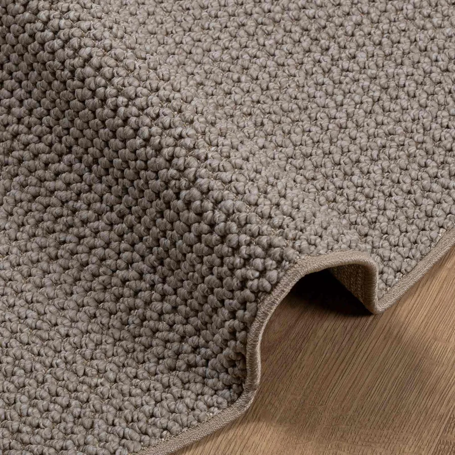 Tapis de surface Rond LUGO Crème et Taupe Ø 160 CM Polyester - 6