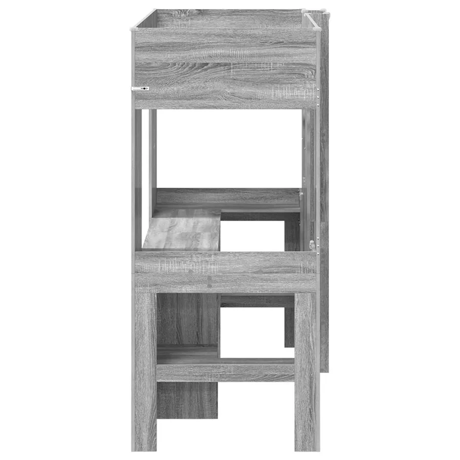 Cadre de lit superposé avec bureau Gris Sonoma 75 x 190 cm - 6