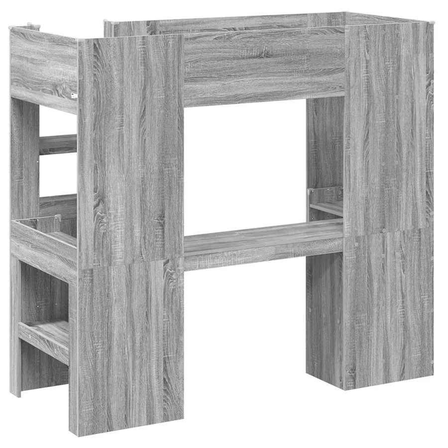 Cadre de lit superposé avec bureau Gris Sonoma 75 x 190 cm - 7