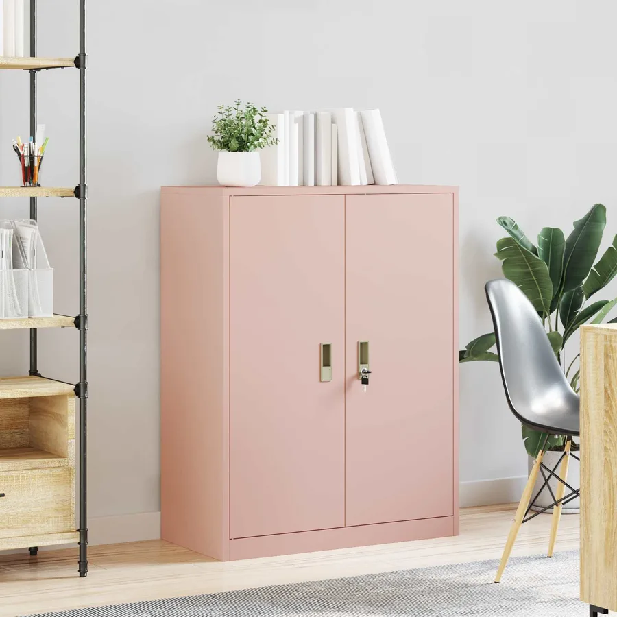 Armoire de rangement Rose 80 x 40 x 105 cm Acier - 4