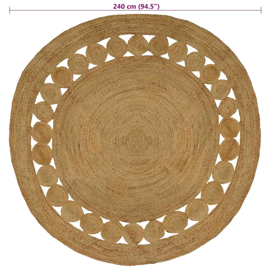 Tapis de surface Naturel Ø 240 cm Jute - 7