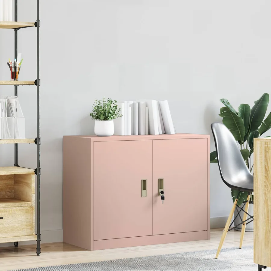 Armoire de rangement Rose 90 x 40 x 70 cm Acier - 4