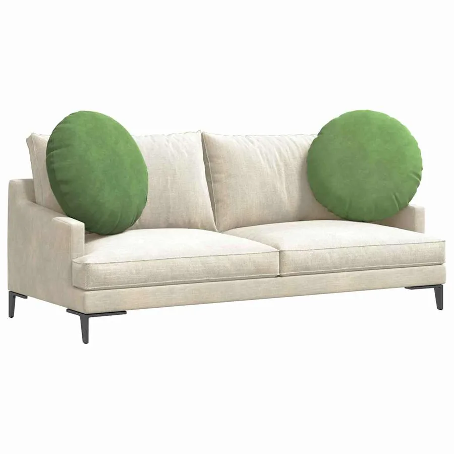 Coussins de siège 2 pcs Vert clair Ø60 x 21 cm Velours - 3